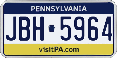 PA license plate JBH5964