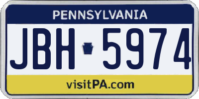 PA license plate JBH5974