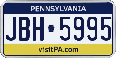 PA license plate JBH5995