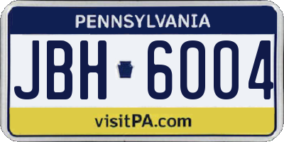 PA license plate JBH6004