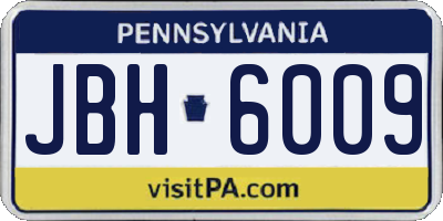 PA license plate JBH6009