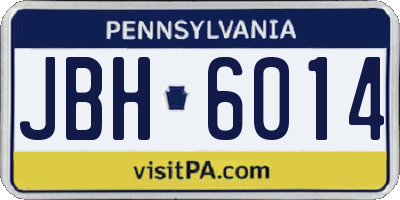 PA license plate JBH6014