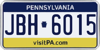 PA license plate JBH6015