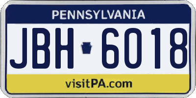 PA license plate JBH6018