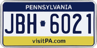 PA license plate JBH6021