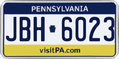 PA license plate JBH6023