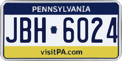 PA license plate JBH6024