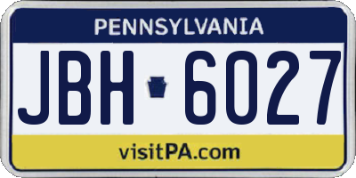 PA license plate JBH6027