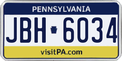 PA license plate JBH6034