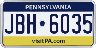 PA license plate JBH6035