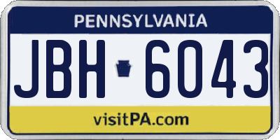 PA license plate JBH6043