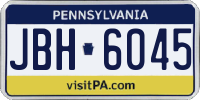 PA license plate JBH6045