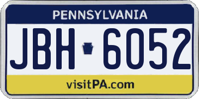 PA license plate JBH6052