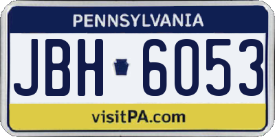 PA license plate JBH6053