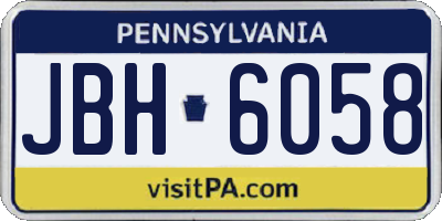 PA license plate JBH6058