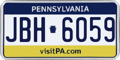 PA license plate JBH6059