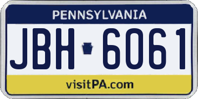 PA license plate JBH6061