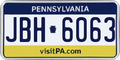 PA license plate JBH6063