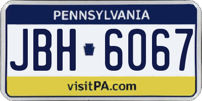 PA license plate JBH6067