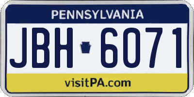 PA license plate JBH6071