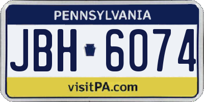 PA license plate JBH6074