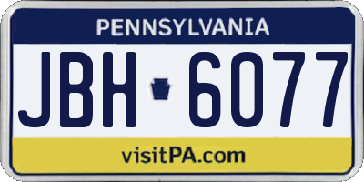 PA license plate JBH6077