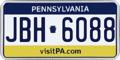 PA license plate JBH6088