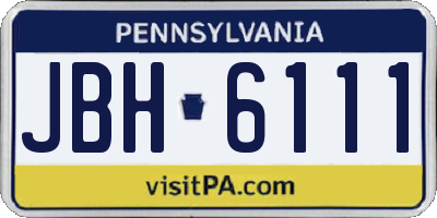 PA license plate JBH6111