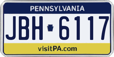 PA license plate JBH6117