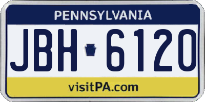 PA license plate JBH6120