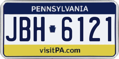 PA license plate JBH6121