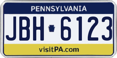 PA license plate JBH6123