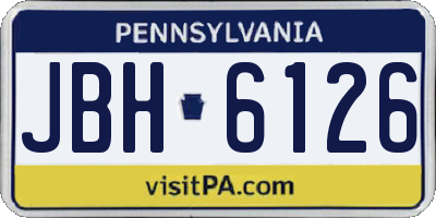 PA license plate JBH6126