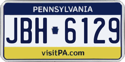 PA license plate JBH6129