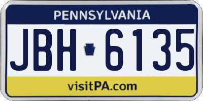 PA license plate JBH6135