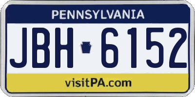 PA license plate JBH6152