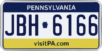 PA license plate JBH6166