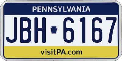 PA license plate JBH6167