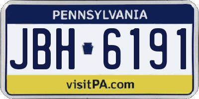 PA license plate JBH6191