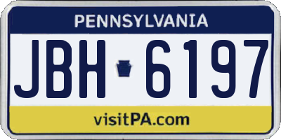 PA license plate JBH6197