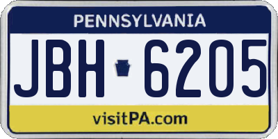 PA license plate JBH6205