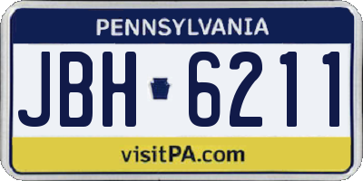 PA license plate JBH6211