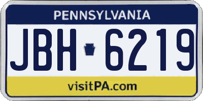 PA license plate JBH6219