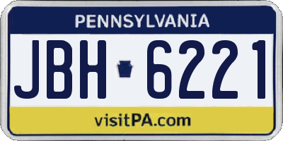 PA license plate JBH6221