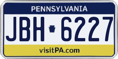 PA license plate JBH6227