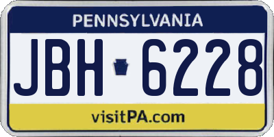 PA license plate JBH6228