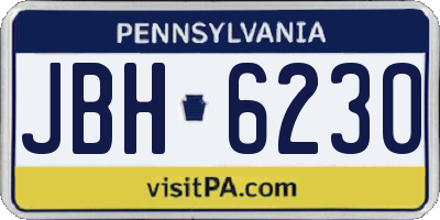 PA license plate JBH6230