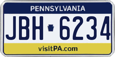 PA license plate JBH6234