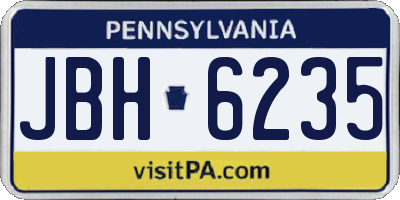 PA license plate JBH6235