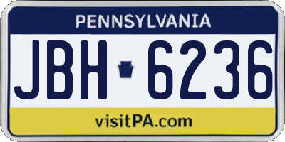 PA license plate JBH6236